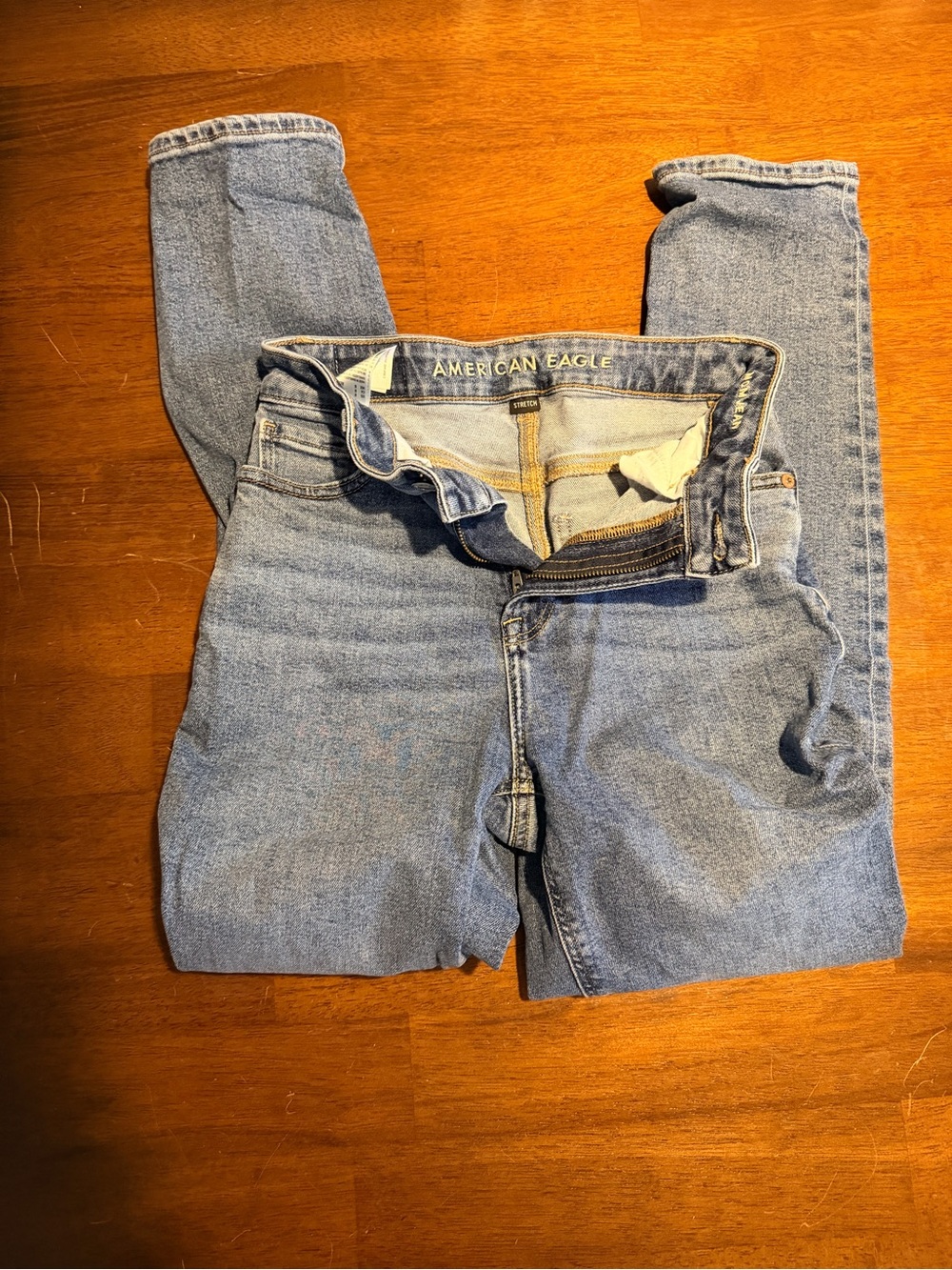 American Eagle Outfitters Light Blue High-Rise Straight Jeans